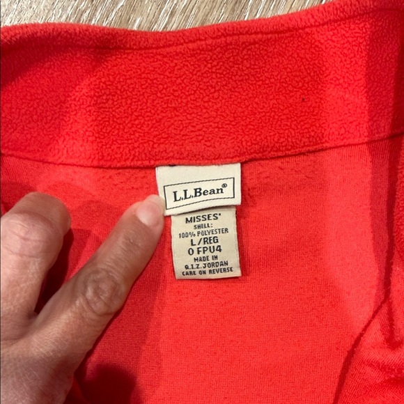 L.L. Bean Size L Red Women's Cowl & Turtleneck Sweater Fleece - Picture 2 of 6